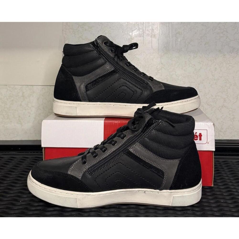 Propet Men's 9.5XX-Wide Black Kenton Zip Up Mid Cut Boots